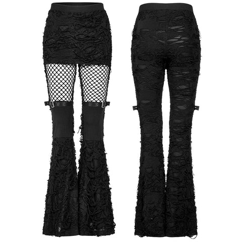 Gothic flare long pants