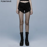 Gothic contrast color ragged jeans