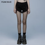 Gothic contrast color ragged jeans