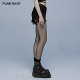 Gothic contrast color ragged jeans