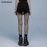 Gothic contrast color ragged jeans