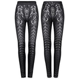 Goth skinny skeleton print Leggings