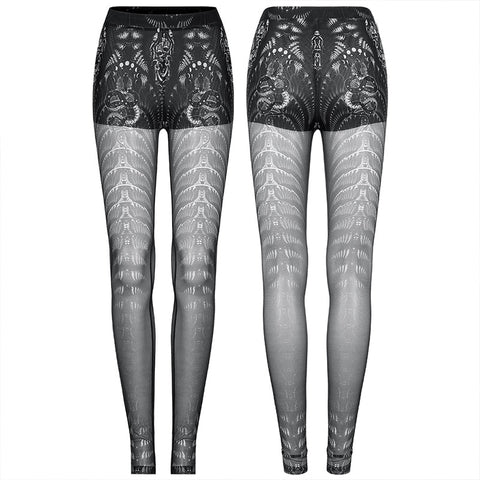 Goth skinny skeleton print Leggings
