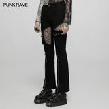 Gothic elastic flare pants