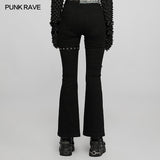 Gothic elastic flare pants