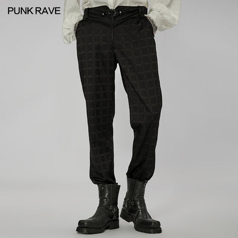 Goth plaid long pants