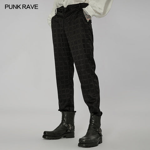 Goth plaid long pants
