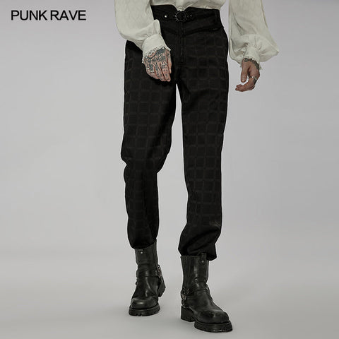 Goth plaid long pants