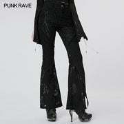 Goth Lace Flared Long Pants