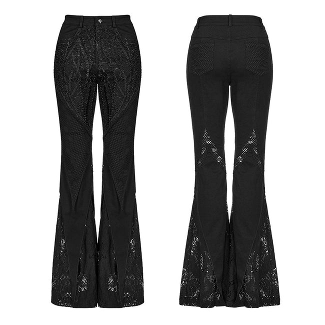 Goth Lace Flared Long Pants