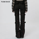 Dark Embroidered Flared Pants