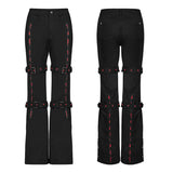 Dark Embroidered Flared Pants
