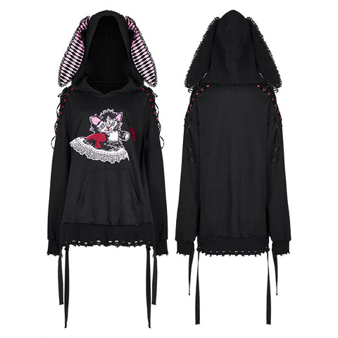 Cute long ear loose hoodies
