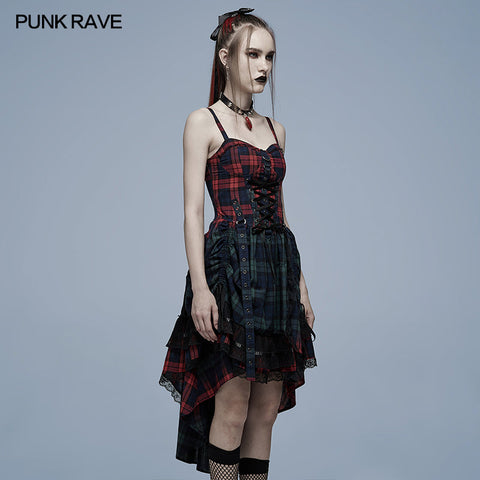 Pink Blue Plaid Dress