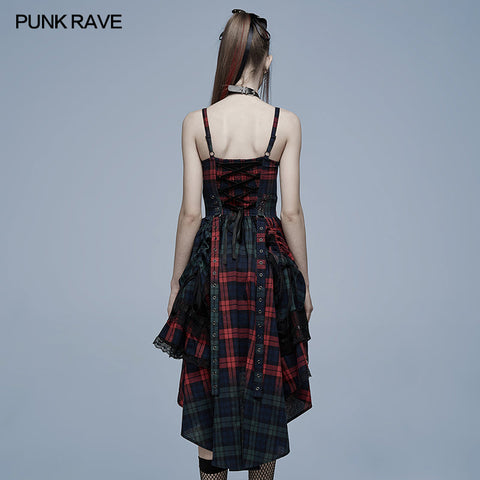 Pink Blue Plaid Dress