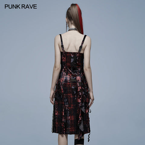 Goth velvet slip dress