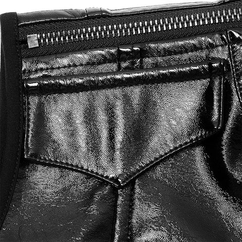 Gothic patent leather hollowed out dress