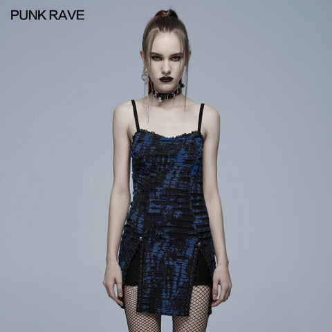 Gothic abstract print slip dress