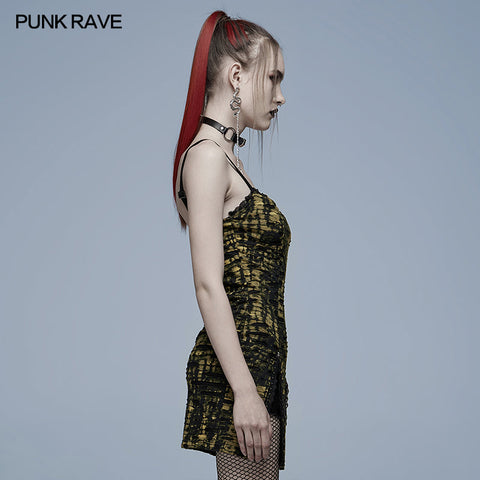Gothic abstract print slip dress