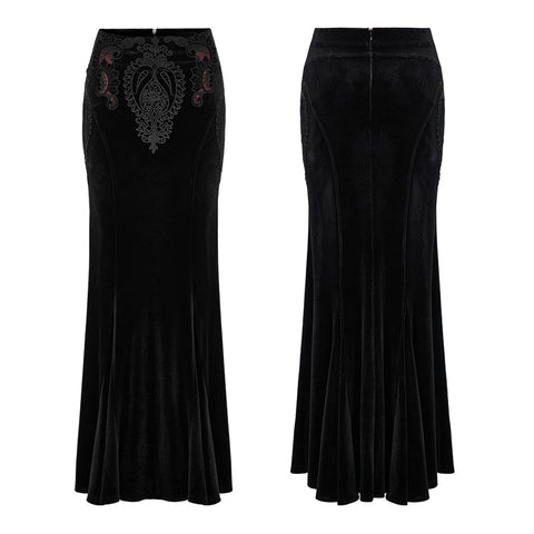 Goth gorgeous velvet fishtail skirt