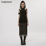 The Post-apocalyptic Techwear Style Knitted Hollow out Dress