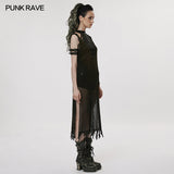 The Post-apocalyptic Techwear Style Knitted Hollow out Dress