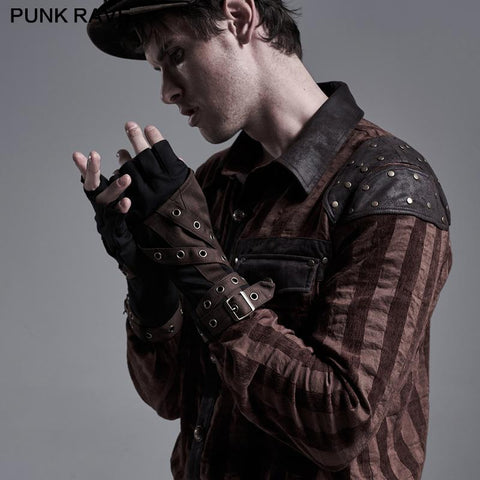 Steampunk knit gloves