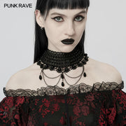 Gothic gorgeous black pearly choker