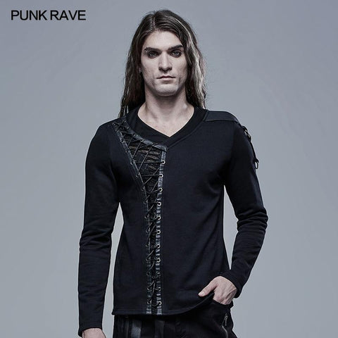 Gothic V-Neck Long Sleeve T-sleeve