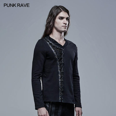 Gothic V-Neck Long Sleeve T-sleeve