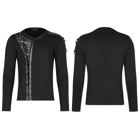 Gothic V-Neck Long Sleeve T-sleeve