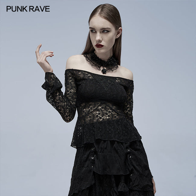 Gothic perspective lace blouse