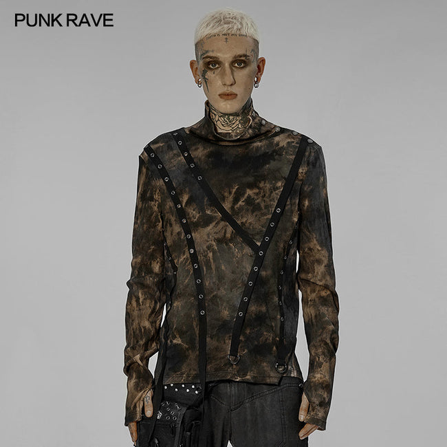 Punk tie-dyed pullover T-shirt