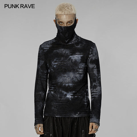 Goth one-piece masked long sleeve T-shirt
