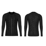 Goth knitted printed long sleeve T-shirt