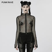 Punk Sexy Elastic Mesh T-shirt