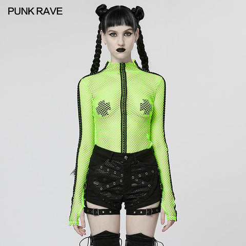 Punk Sexy Elastic Mesh T-shirt