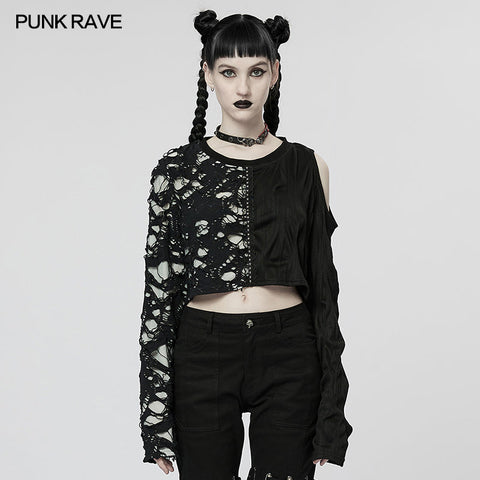 Goth Splicing Long Sleeves T-shirt