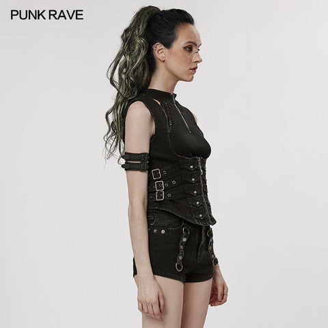 Punk handsome tight vest