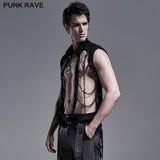 PUNK personality chain hollow-out vest