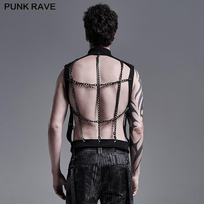 PUNK personality chain hollow-out vest