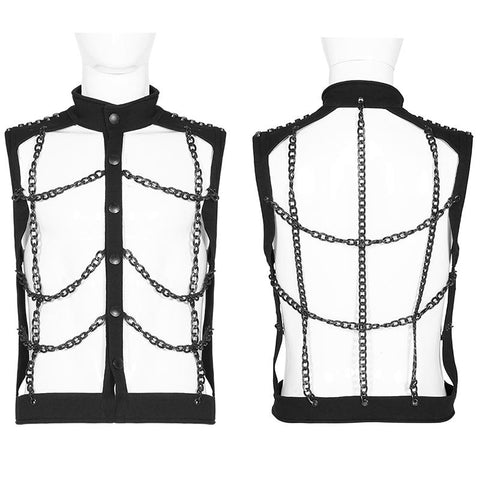 PUNK personality chain hollow-out vest