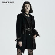 Goth Daily Wear Fleece Hooded Coat