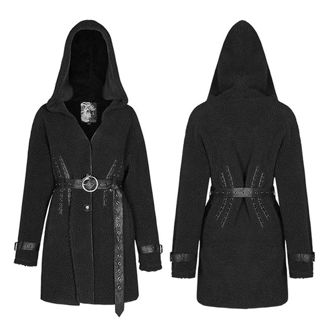 Goth Daily Wear Fleece Hooded Coat