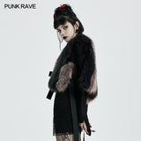 Punk Black Stripe Woollen Coat