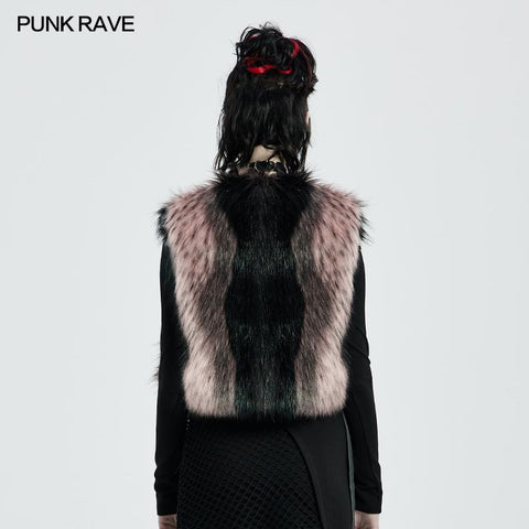 Punk Black Stripe Woollen Coat
