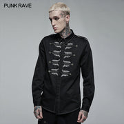 Punk personalized skull Embroidery Shirt