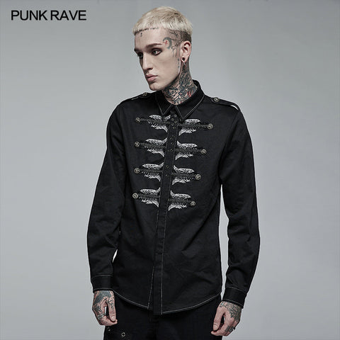 Punk personalized skull Embroidery Shirt