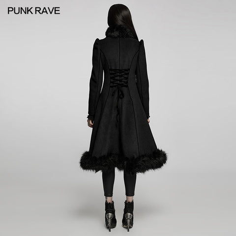 Goth gorgeous faux wool long coat