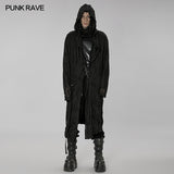 Dark pleated knitted long coat